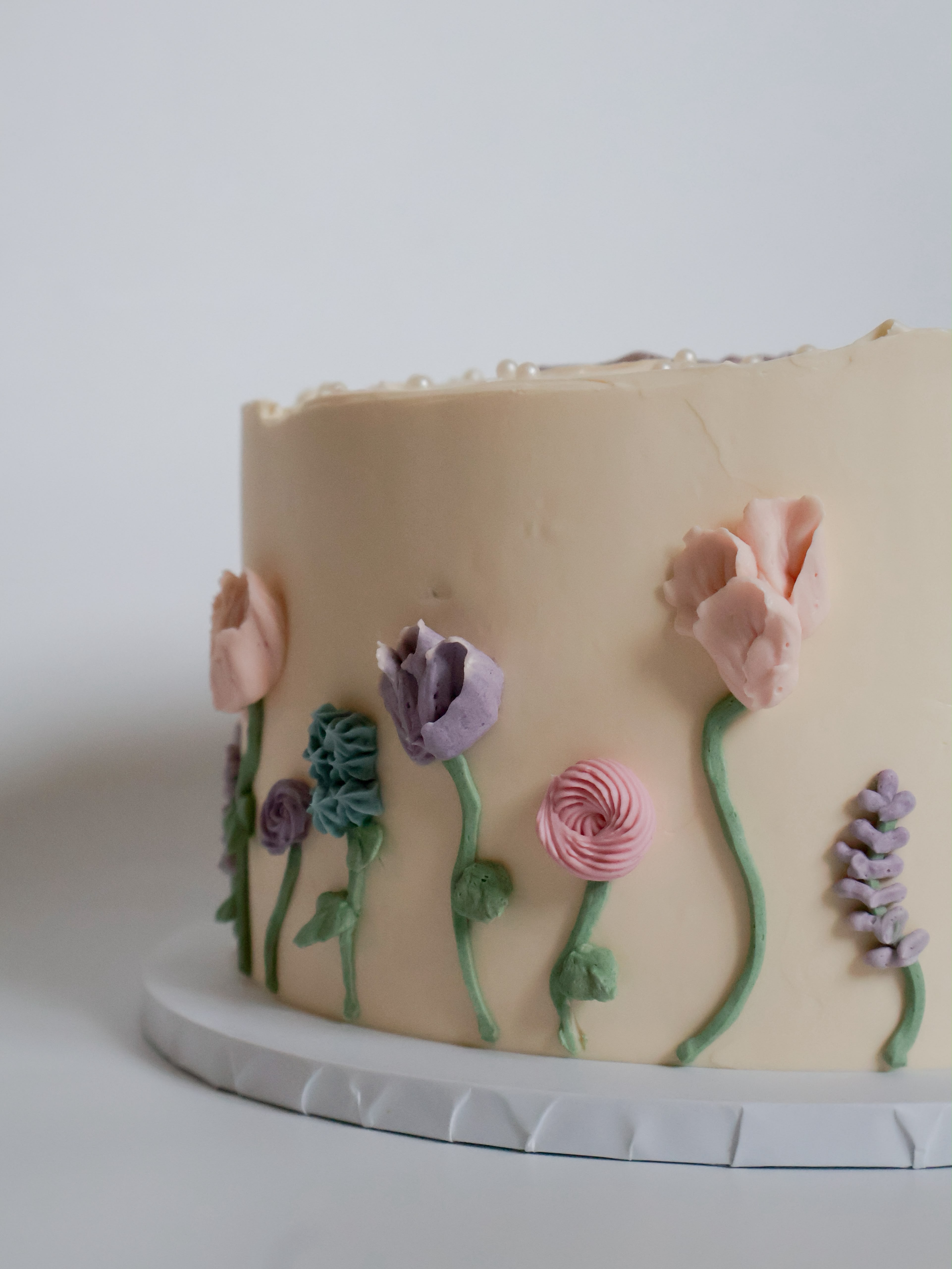 Heart shaped pale blue cake