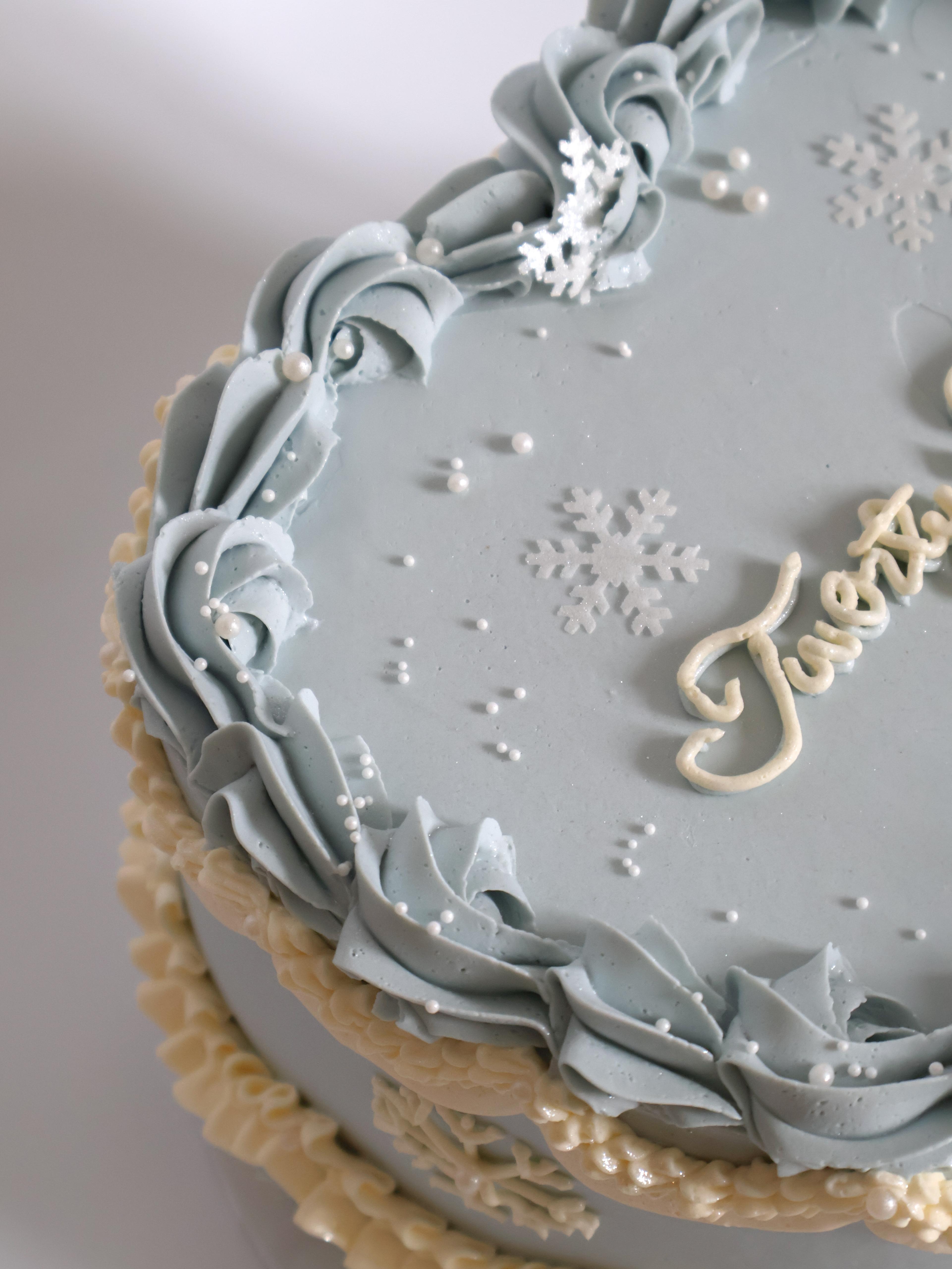 Chocolate ganache cake cut to show the fillings